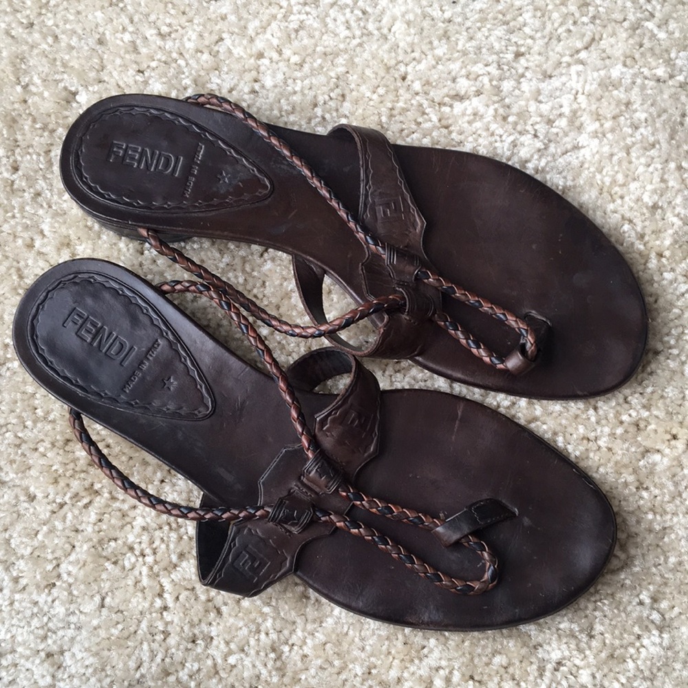 Fendi Leather Sandals